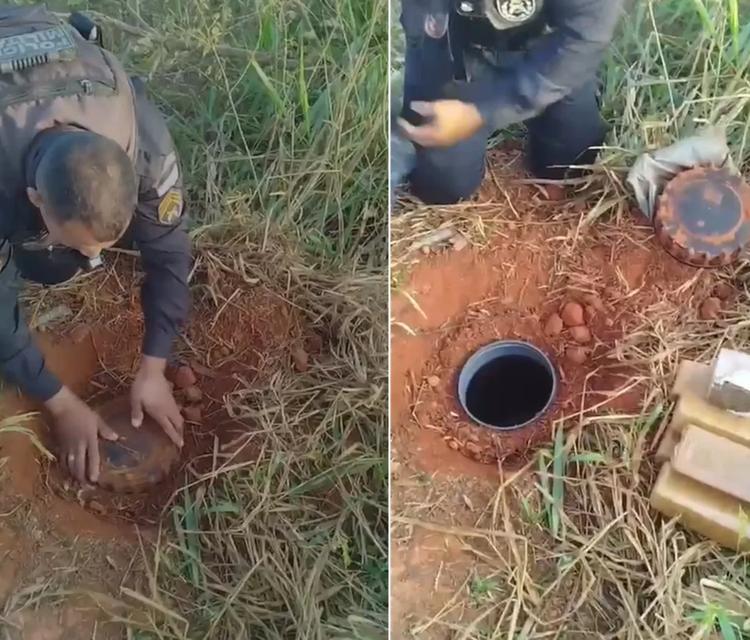 Tambor enterrado com cerca de 5 kg de maconha é encontrado em Aperibé