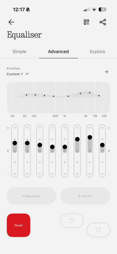 More advanced equalizer in nothing x app