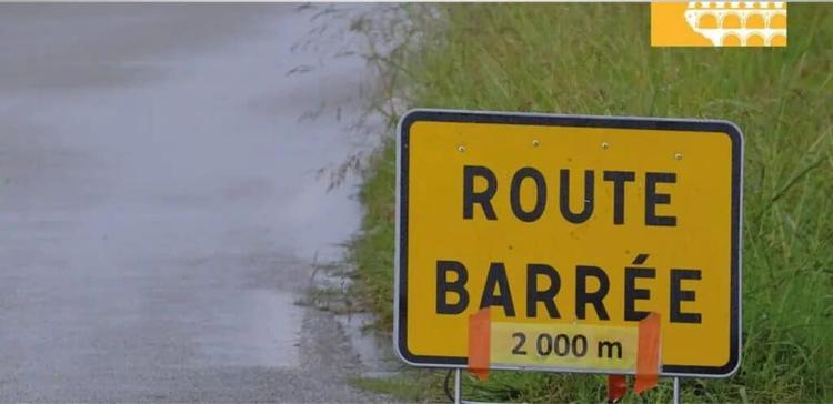 Gard : fortes précipitations, une route toujours fermée, une autre partiellement inondée