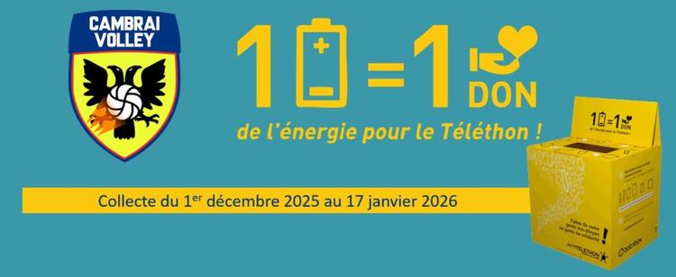 Le Cambrai Volley s’engage pour le Téléthon avec l’opération « 1 pile = 1 don »