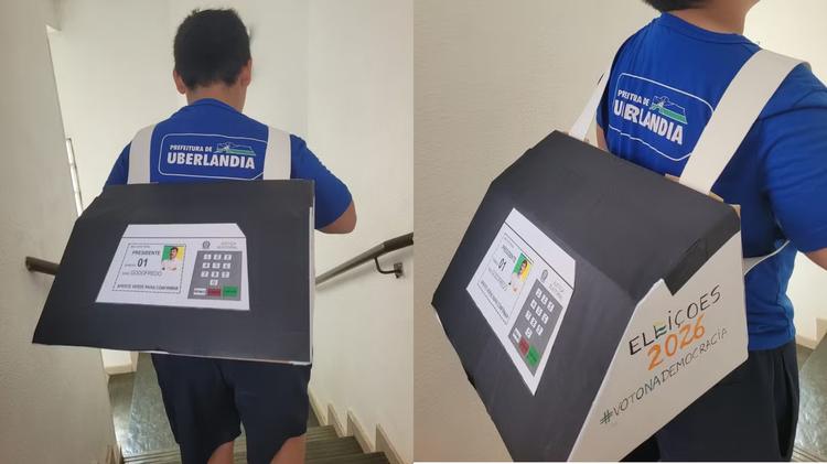 Menino vai à escola com ‘mochila maluca’ de urna em MG e vira sensação entre alunos: ‘Queriam votar’, diz mãe