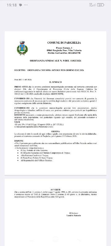 Ordinanza chiusura scuole