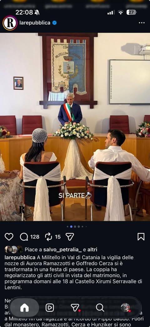 Auguriamo ad Goffredo e Aurora ogni bene e felicità e che Militello possa portargli fortuna alla loro famiglia.  A mamma...