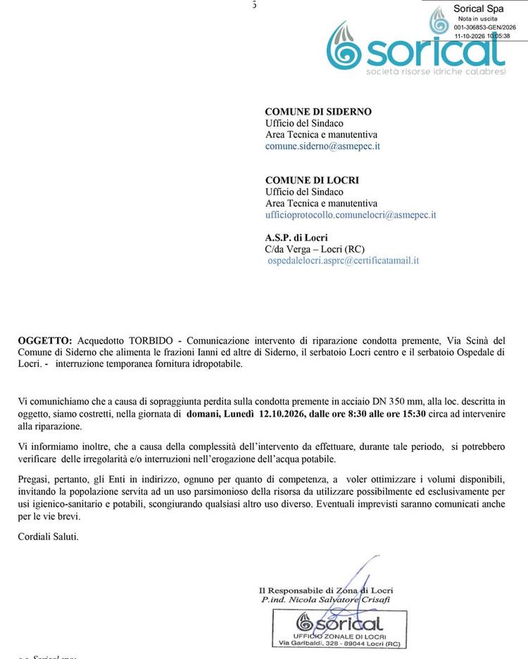🔴 COMUNICAZIONE Sorical