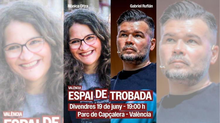 Oltra y Rufián compartirán un acto conjunto en València para "inspirar" frente a la "salvajada" que viene