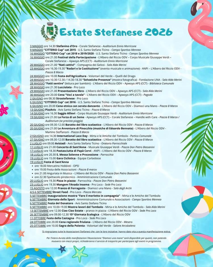 🌴☀️ Estate Stefanese 2026 ☀️🌴 Un’estate ricca di eventi, musica, cultura e divertimento per tutte le età! 🎶📚🍕 Da ma...