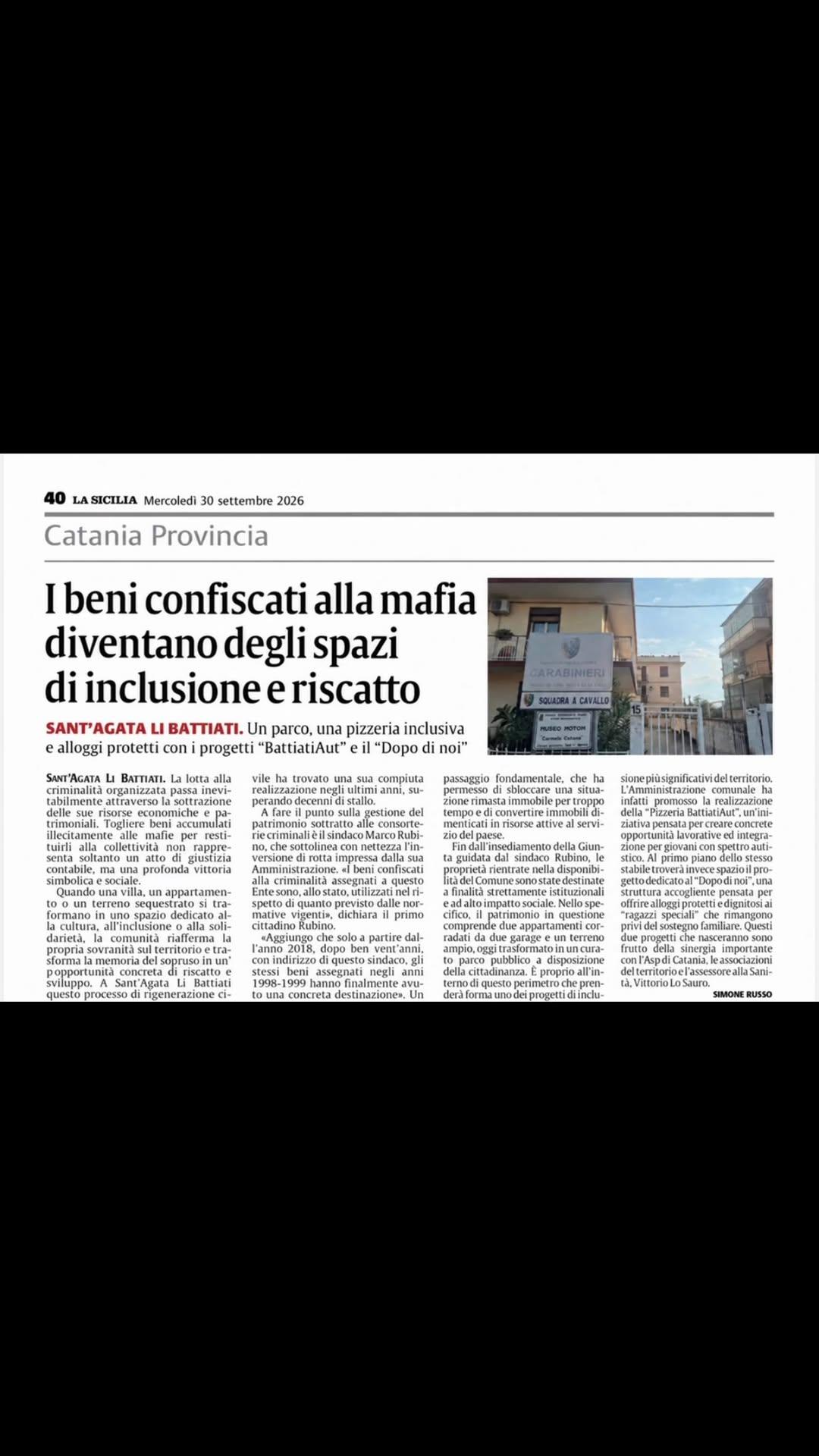 Da beni confiscati alla mafia a luoghi di inclusione, autonomia e futuro. Oggi La Sicilia racconta un percorso iniziato...