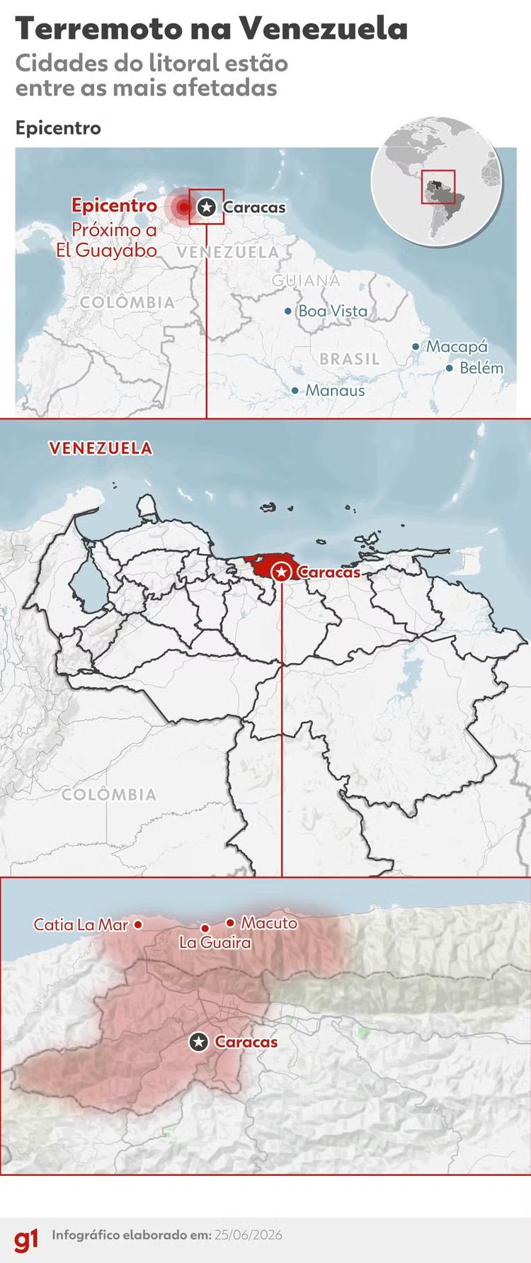 VÍDEO: imagens aéreas mostram destruição em La Guaira, 'zona de desastre' na Venezuela
