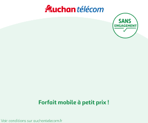 🔖 Auchan Telecom, forfait illimité/130Go à 11€/mois