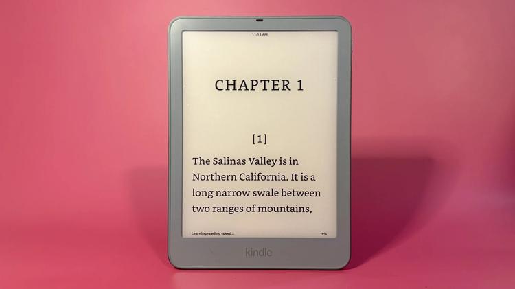 A book open on the Kindle Paperwhite Signature Edition