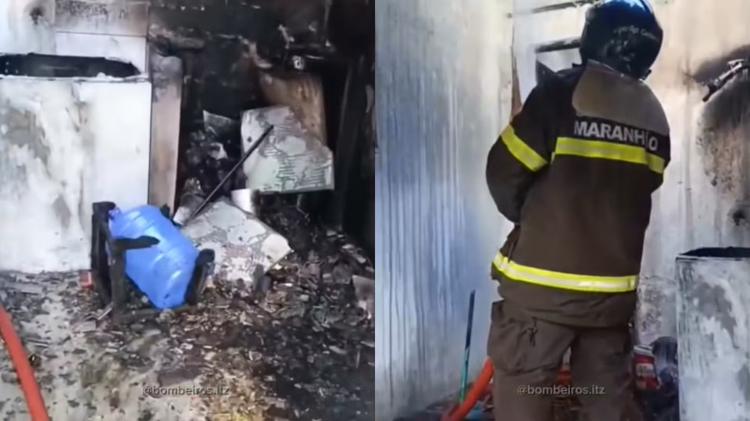 Casa pega fogo em Imperatriz e bombeiros apontam possível curto-circuito