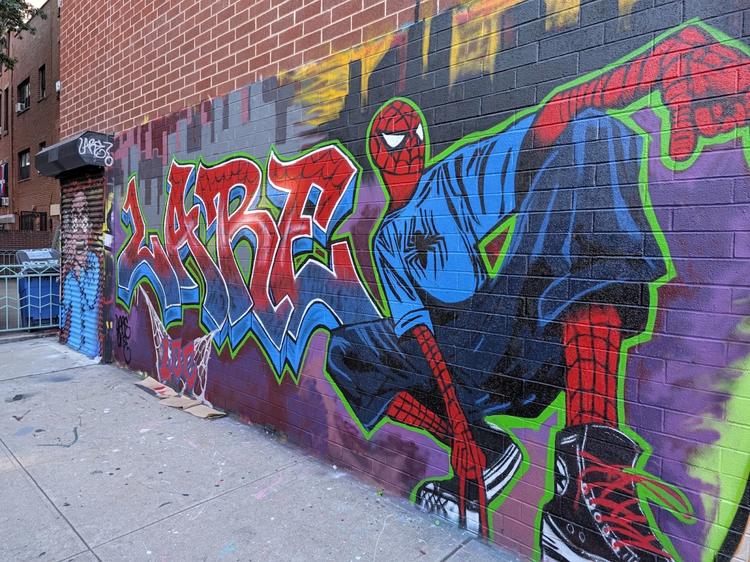 Spider-Man graffiti in Brooklyn