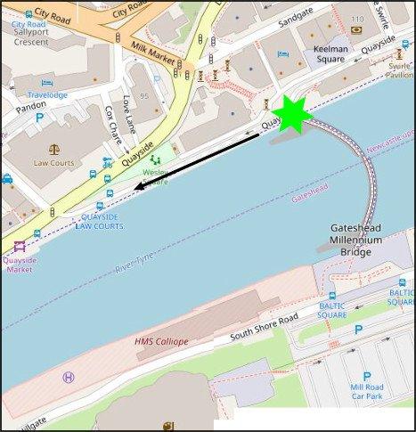 Part 1 of the Newcastle Run River Tyne Half Marathon West (22km) starting at Gateshead Millennium Bridge