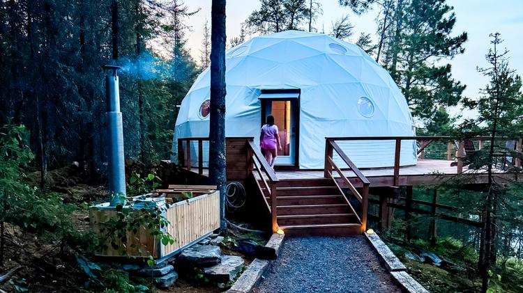 Family Glamping at Voyageurs Outpost Near Voyageurs National Park