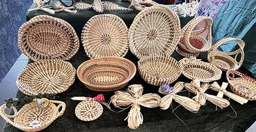 Sweet Grass woven baskets at Charleston Market