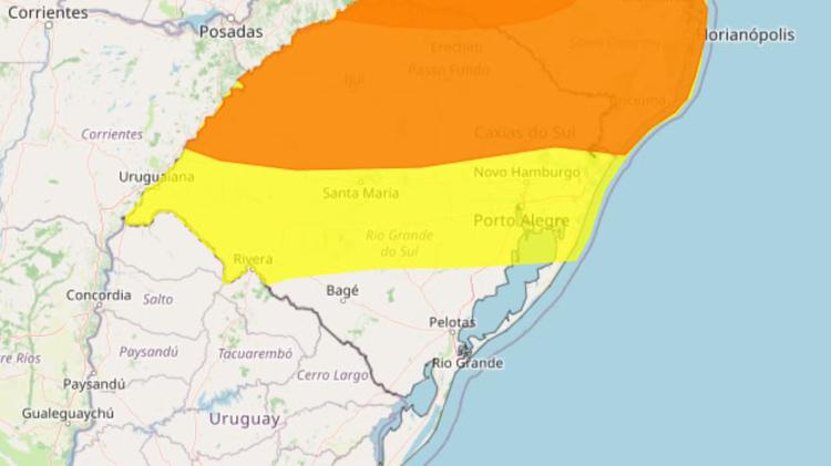 Instabilidade ganha força em regiões do RS com risco de tempestades, granizo e rajadas de vento nesta quinta-feira