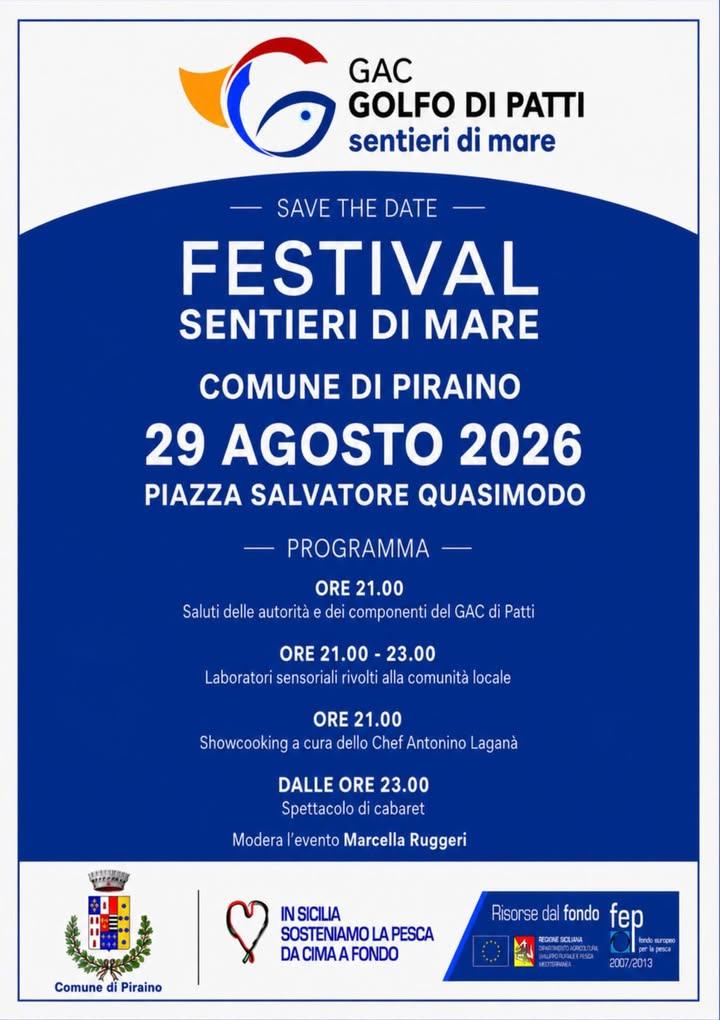 📌 FESTIVAL SENTIERI DI MARE Vi aspettiamo sabato 29 agosto, a partire dalle ore 21:00, in Piazza Quasimodo a Gliaca di...