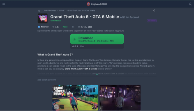 Fake GTA 6 beta Android app