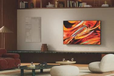 Sony Bravia 7 II TV mounted on wall in living room