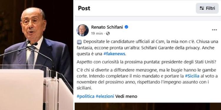 Schifani: "Su di me una fake news dopo l'altra, solo menzogne"
