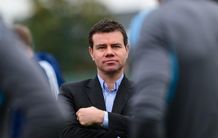 Newcastle United sporting director Ross Wilson watches a training session.