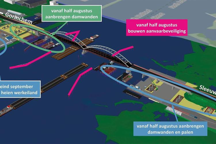 Bouw nieuwe Merwedebrug start met heiwerk, speciale transporten en wegafsluitingen