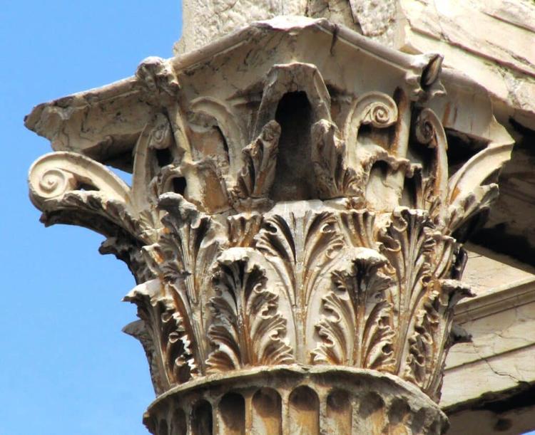 Corinthian Column at Temple of Zeus, Athens. The most elegant style used in ancient Greece.