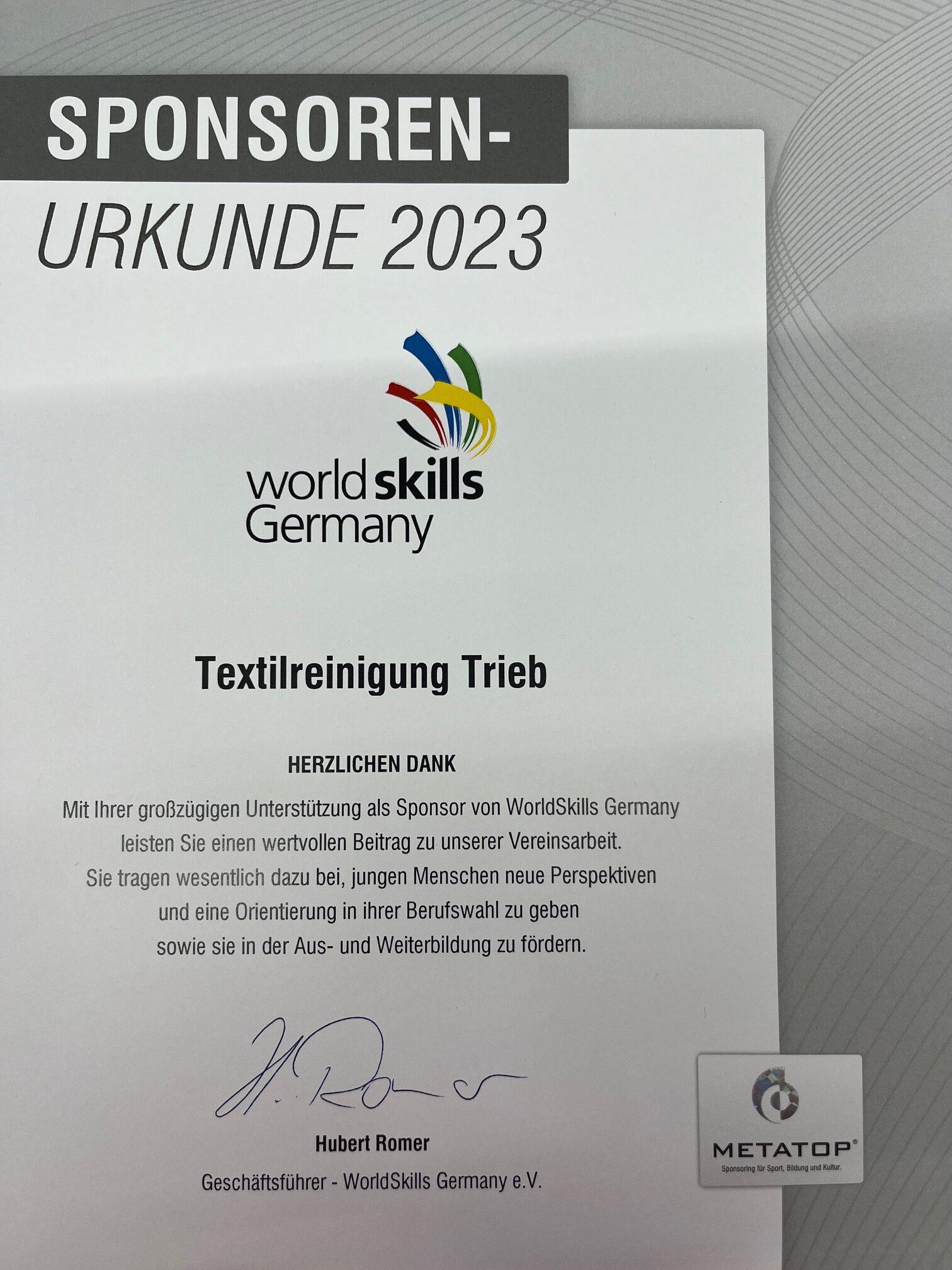 Wir unterstützen WorldSkills Germany