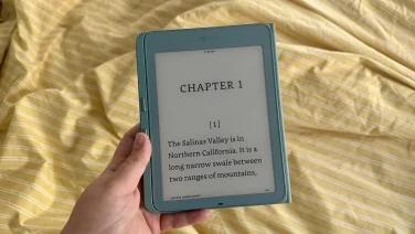The Kindle Paperwhite Signature Edition when rotated