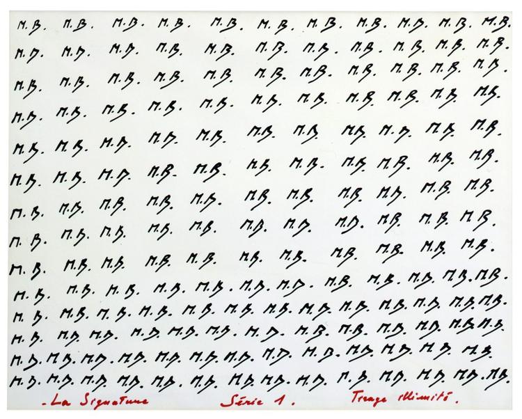 La Signature, série 1, Tirage illimité, 1969, Marcel Broodthaers