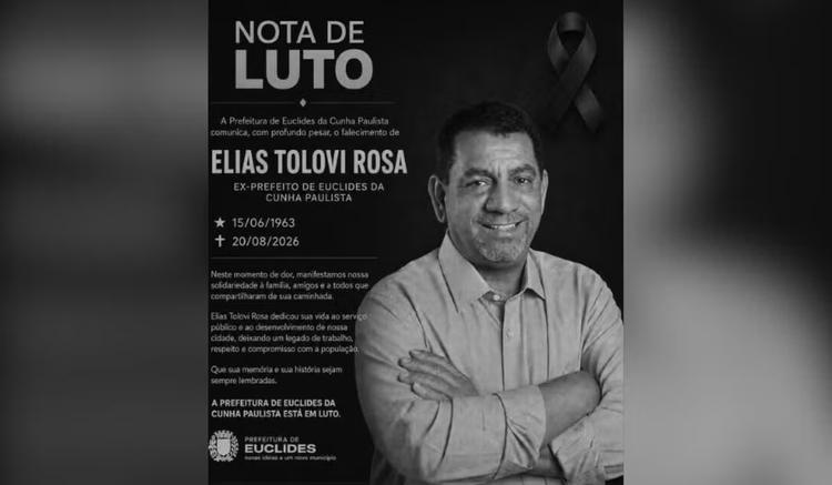 Ex-prefeito de Euclides da Cunha Paulista morre em acidente de trânsito