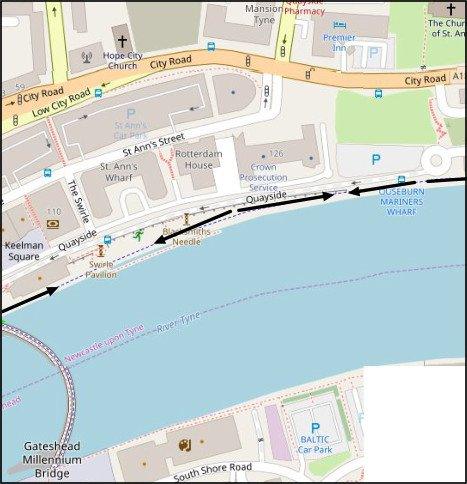 Part 2 of the Newcastle Quayside Run 10km along Quayside passed Gateshead Millennium Bridge