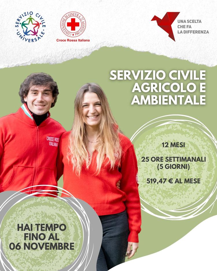 SCU Agricolo e Ambientale, la CRI mette a disposizione 46 posti