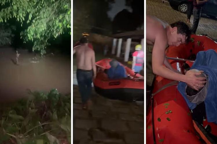 Homem é resgatado com vida após cair e ser levado pela correnteza no Rio Atibaia, em Campinas; VÍDEO