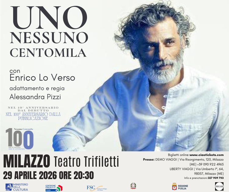 Il 29 aprile al Teatro Trifiletti in scena “Uno, nessuno e centomila” con Enrico Lo Verso
