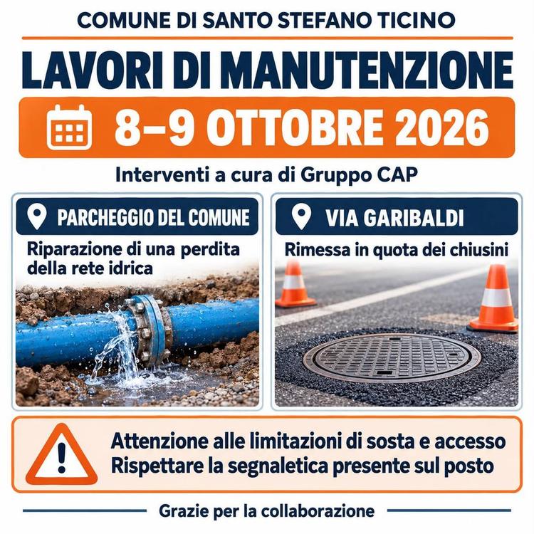 🚧 LAVORI DI MANUTENZIONE – 8 E 9 OTTOBRE Nelle giornate di giovedì 8 e venerdì 9 ottobre, Gruppo CAP effettuerà alcuni...