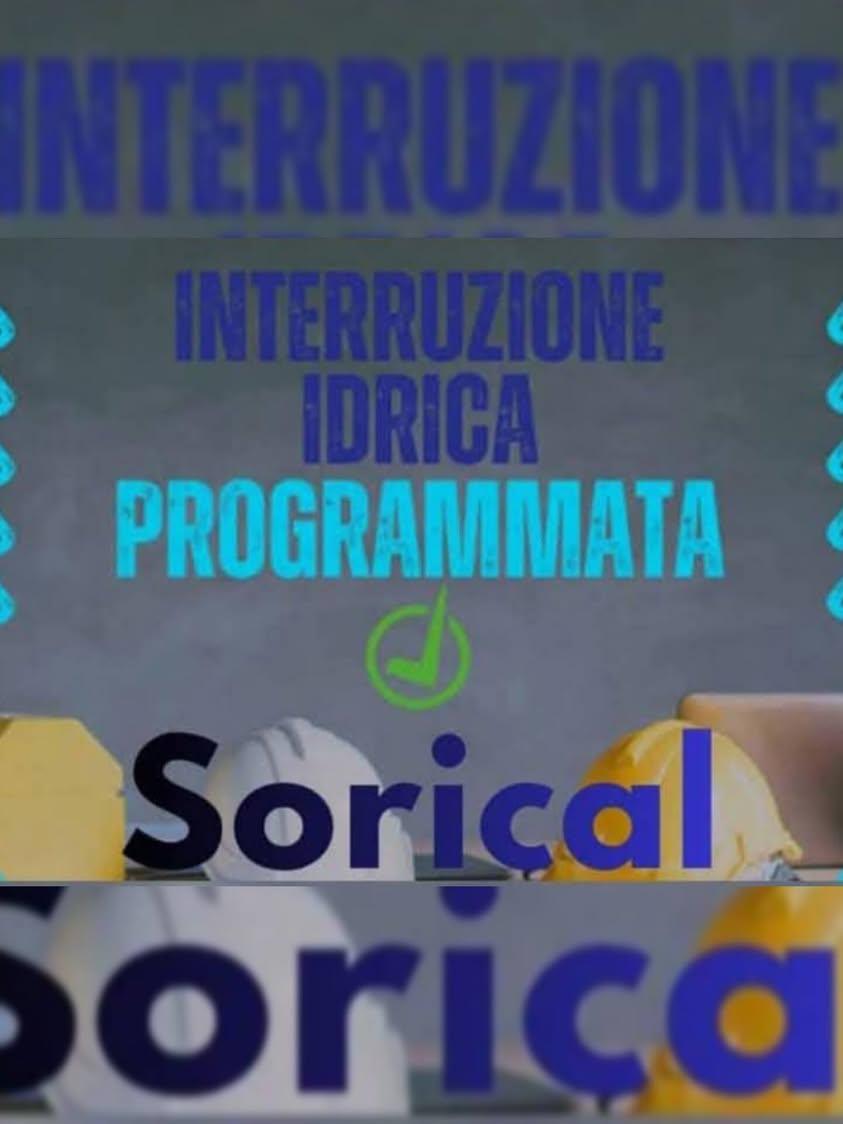 ⚠️ 𝗜𝗡𝗧𝗘𝗥𝗥𝗨𝗭𝗜𝗢𝗡𝗘 𝗦𝗘𝗥𝗩𝗜𝗭𝗜𝗢 𝗜𝗗𝗥𝗜𝗖𝗢 🚱 ​𝗦𝗢𝗥𝗜𝗖𝗔𝗟 comunica che, a causa di lavori urgenti e p...