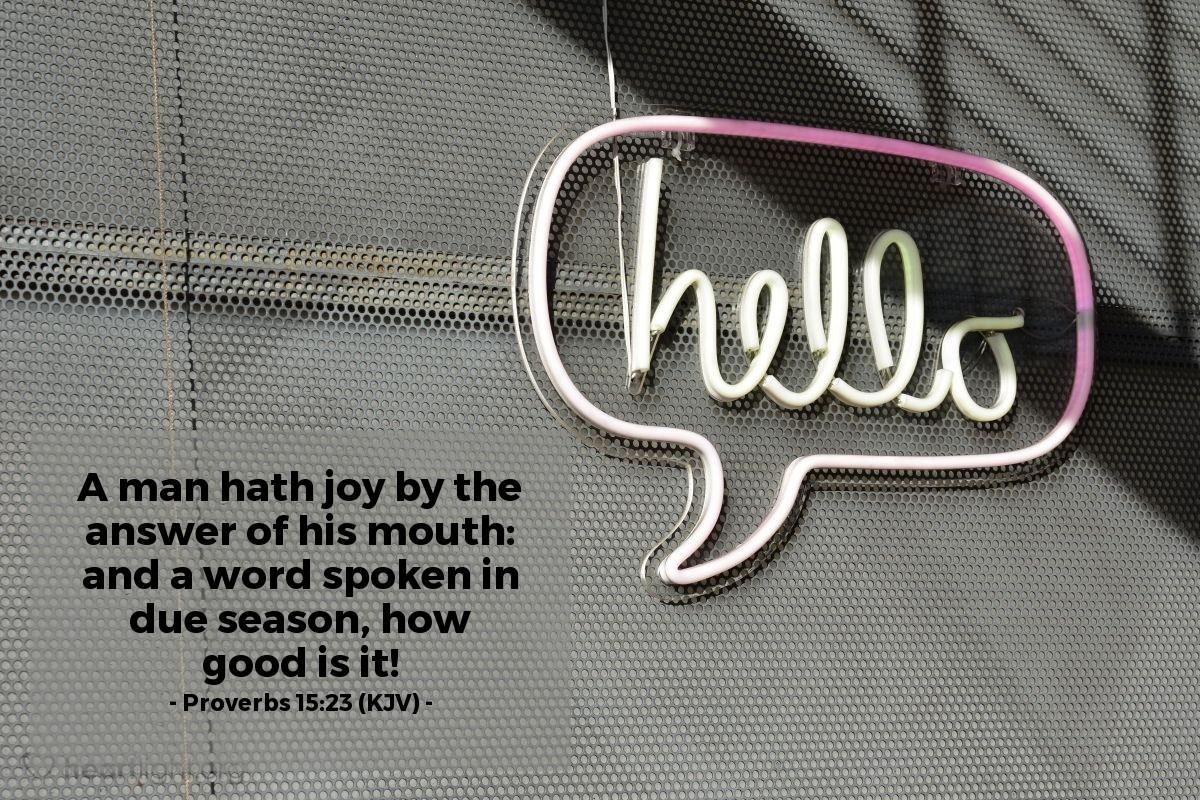 Today's Verse - Proverbs 15:23 (KJV)