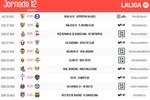Horarios de la jornada 12 de LaLiga EA Sports: el Atlético - Barcelona será el domingo a las 21 horas