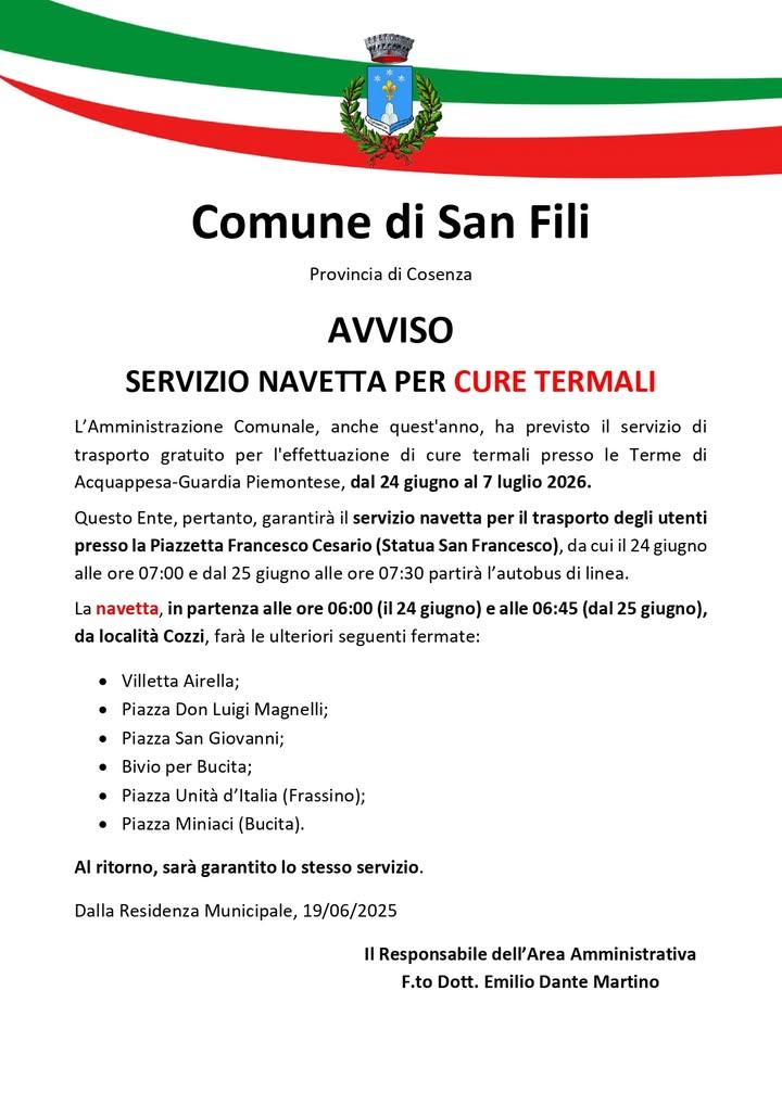 𝐀𝐯𝐯𝐢𝐬𝐨 - 𝐒𝐞𝐫𝐯𝐢𝐳𝐢𝐨 𝐍𝐚𝐯𝐞𝐭𝐭𝐚 𝐩𝐞𝐫 𝐂𝐮𝐫𝐞 𝐓𝐞𝐫𝐦𝐚𝐥𝐢 📍 in partenza alle ore 6.00 (il 24 giugno...