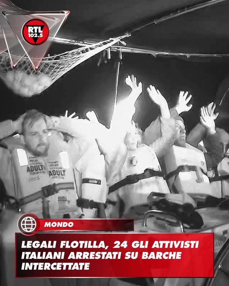 🔴 Sono 24 al momento gli attivisti italiani a bordo della Global Sumud Flotilla che si trovavano su alcune delle 22 bar...