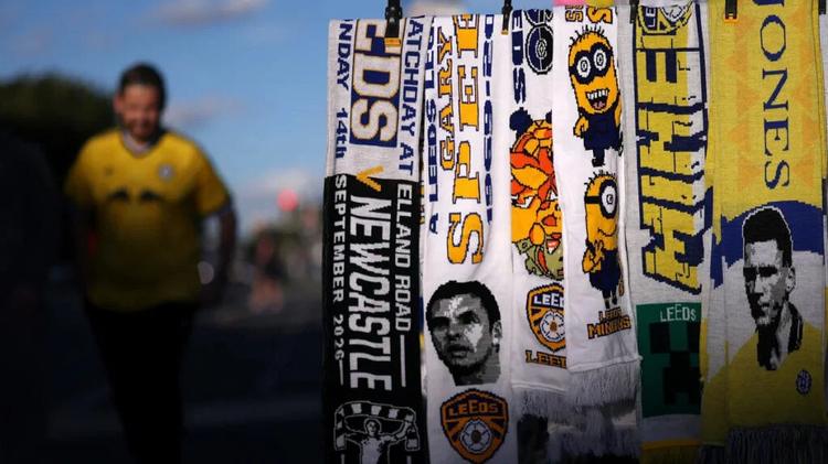 Outside Elland Road Leeds Newcastle Scarves