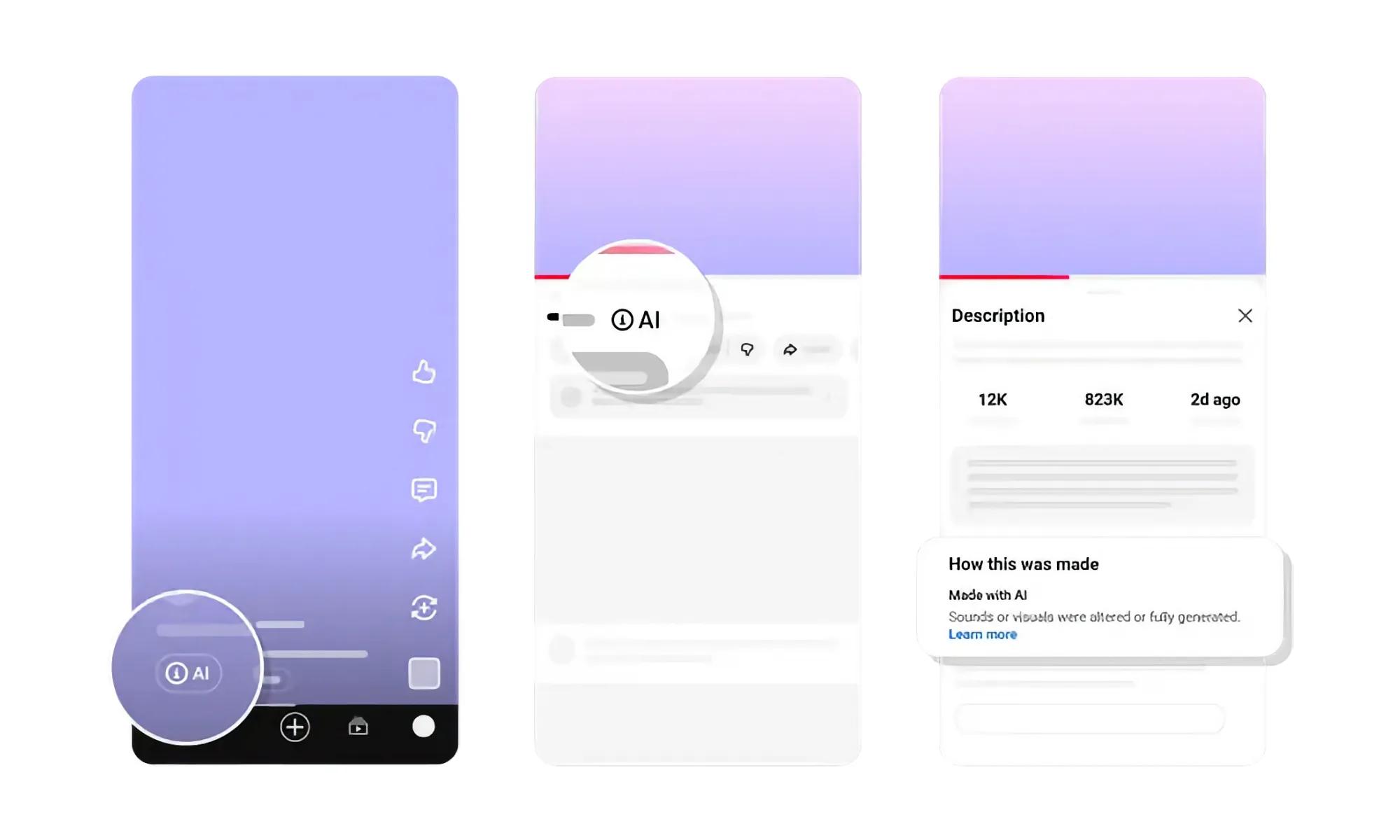 YouTube rend les labels IA plus visibles sur les vidéos et les Shorts