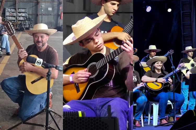 Canhotos adaptam instrumentos e aprendem a tocar viola em projeto no interior de SP