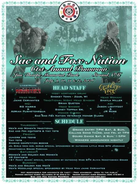 Sac and Fox Nation 61st Annual Pow Wow 2026