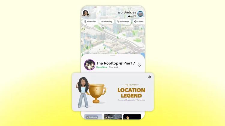 Snapchat Place Loyalty : Snap Map transforme vos lieux favoris en badges sociaux