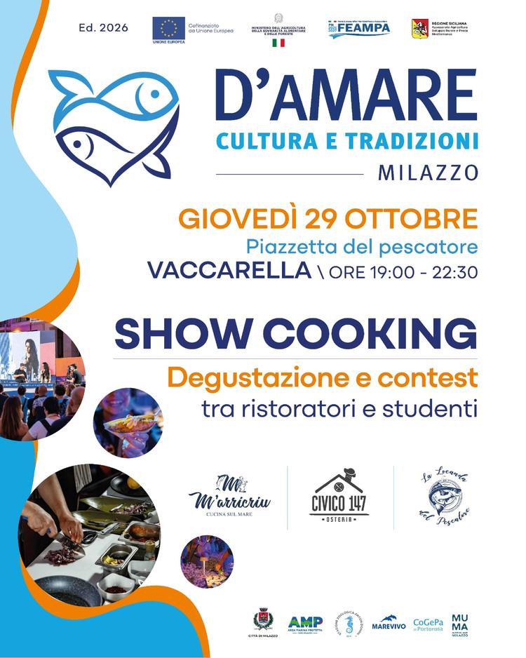 Giovedì 29 ottobre a Vaccarella il contest “Il Piatto d’aMare 2026”