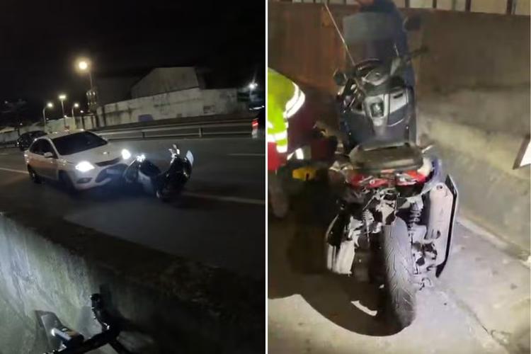 Ciclista flagra momento em que carro atropela motociclista e motorista foge sem prestar socorro; VEJA