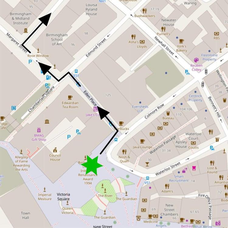 Part 1 of the Birmingham 8km City Centre Run from Council House up Eden Place