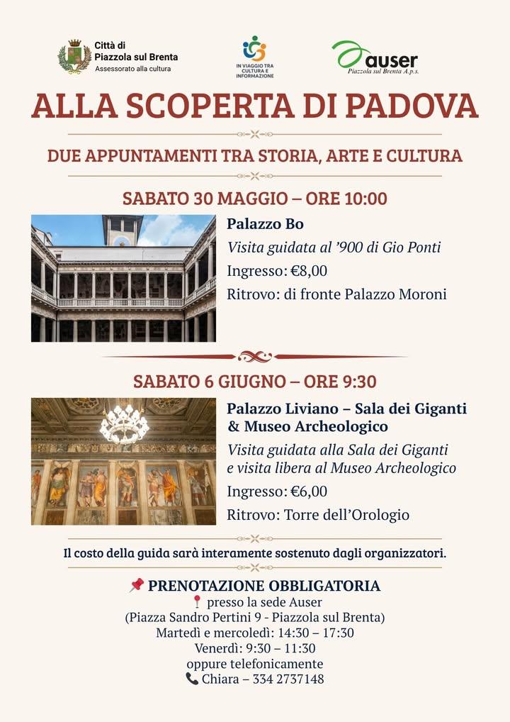 ✨ ALLA SCOPERTA DI PADOVA ✨ Due appuntamenti imperdibili tra storia, arte e cultura per conoscere da vicino le meravigli...